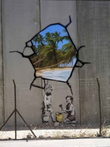 Another piece of wall art by Banksy